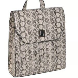 Alfani Black & White Snakeskin Print Backpack, NWT!